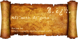 Németh Ágota névjegykártya